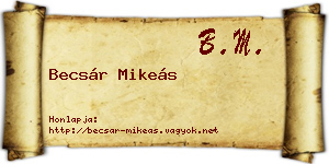 Becsár Mikeás névjegykártya